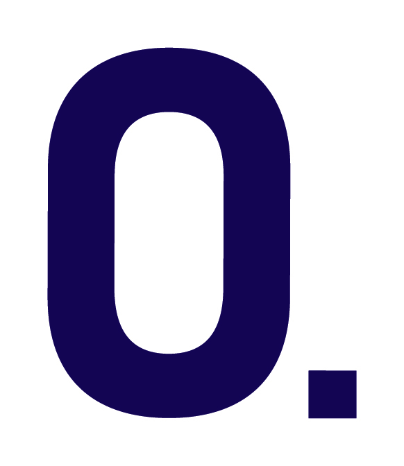Logo of O. festival. A coloured letter O with a full stop on a white background.