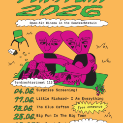 Poster for Filmtuin 2026; colour carton characters, designed by Nina Nezlicova